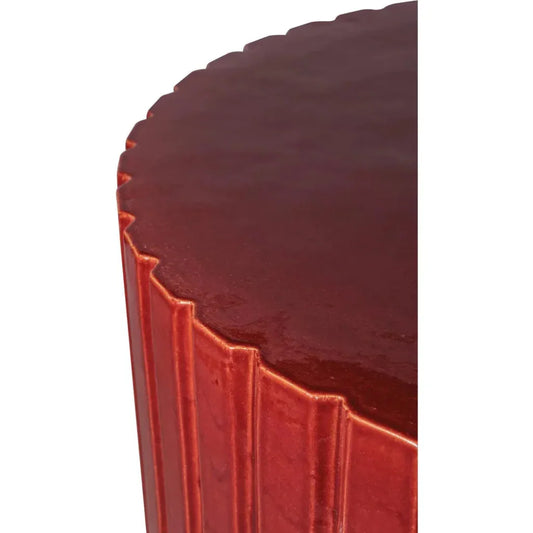 Katra Red Ceramic Outdoor Coffee Table-Outdoor Coffee Tables-Seasonal Living-LOOMLAN