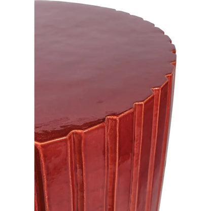 Katra Red Ceramic Outdoor Coffee Table-Outdoor Coffee Tables-Seasonal Living-LOOMLAN