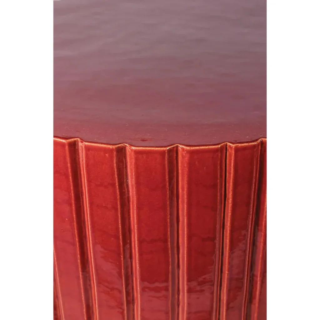 Katra Red Ceramic Outdoor Coffee Table-Outdoor Coffee Tables-Seasonal Living-LOOMLAN
