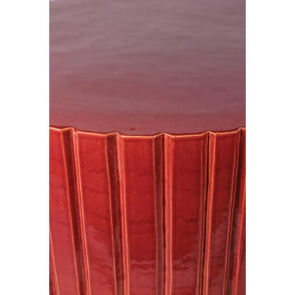 Katra Red Ceramic Outdoor Coffee Table-Outdoor Coffee Tables-Seasonal Living-LOOMLAN