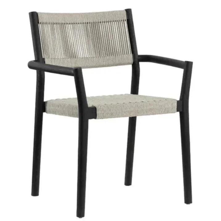 Kavala Rope Stackable Outdoor Dining Armchair-Outdoor Dining Chairs-SUNPAN-Charcoal-LOOMLAN