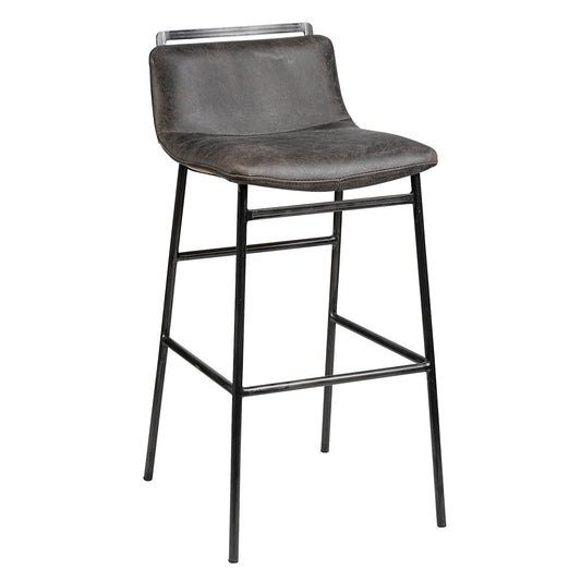 Kavalan Leather Low-Back Barstool