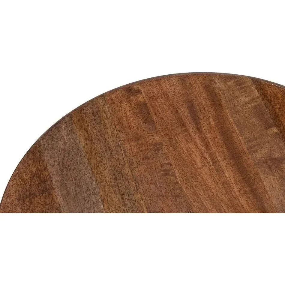 Kayan Mango Wood Brown Round End Table - LOOMLAN - Side Tables