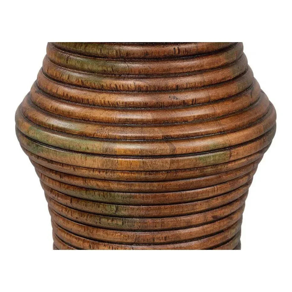 Kayan Mango Wood Brown Round End Table - LOOMLAN - Side Tables