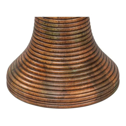 Kayan Mango Wood Brown Round End Table - LOOMLAN - Side Tables