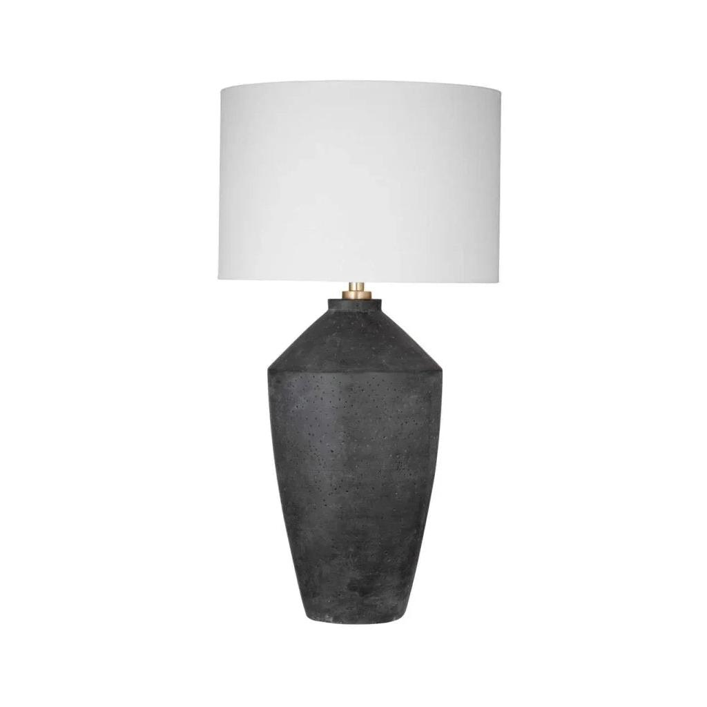 Kaycee White Drum Shade Table Lamp - LOOMLAN - Bassett Mirror - Table Lamps