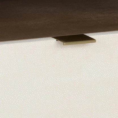 Kayden Nightstand Oyster Shagreen Brass Handles - LOOMLAN - SUNPAN - Nightstands