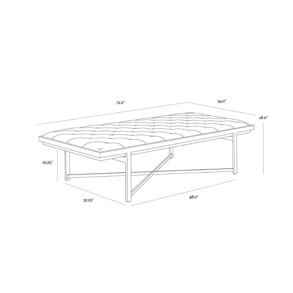 Kayla Leather Backless Bench - LOOMLAN - SUNPAN - Bedroom Benches