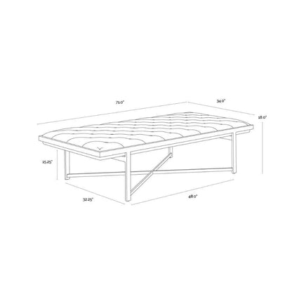Kayla Leather Backless Bench - LOOMLAN - SUNPAN - Bedroom Benches
