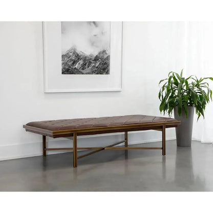 Kayla Leather Backless Bench - LOOMLAN - SUNPAN - Bedroom Benches