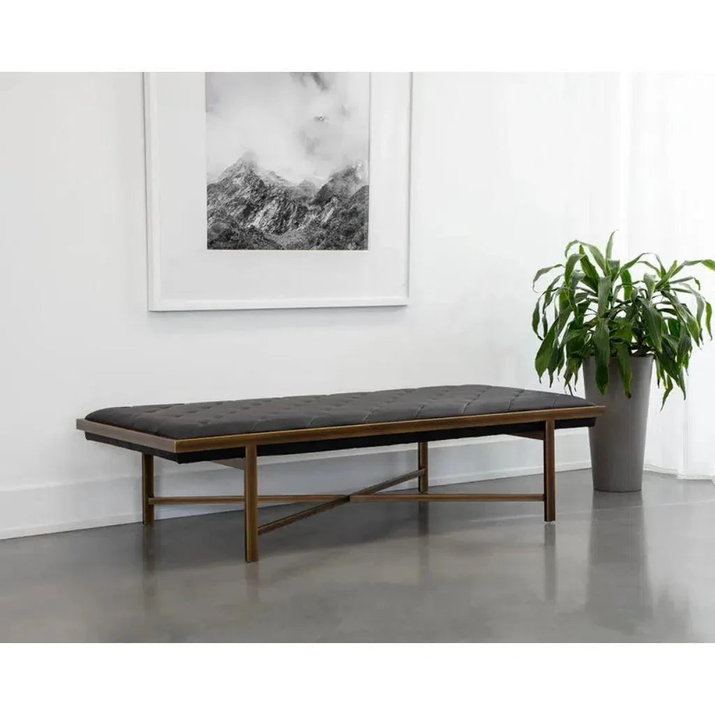 Kayla Leather Backless Bench - LOOMLAN - SUNPAN - Bedroom Benches