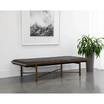 Kayla Leather Backless Bench - LOOMLAN - SUNPAN - Bedroom Benches