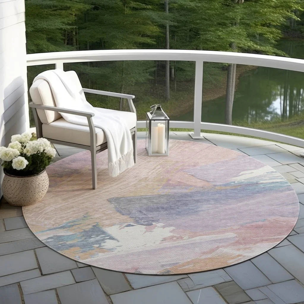 Kazimia Pink Washable Indoor - Outdoor Rug - LOOMLAN - LOOMLAN Rugs - Outdoor Rugs