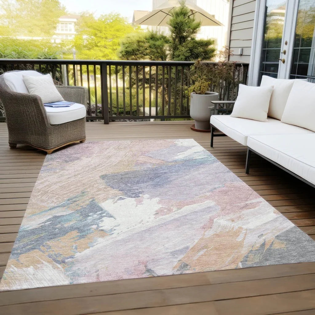 Kazimia Pink Washable Indoor - Outdoor Rug - LOOMLAN - LOOMLAN Rugs - Outdoor Rugs