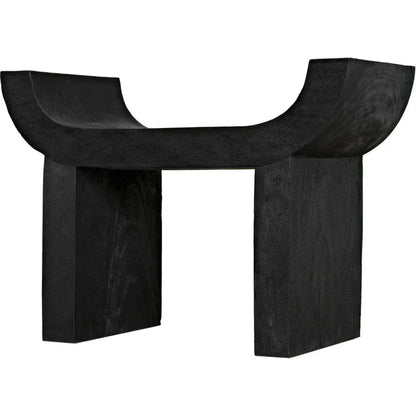 Kazuo Stool Black Wood Footstool - LOOMLAN - Noir - Poufs and Stools