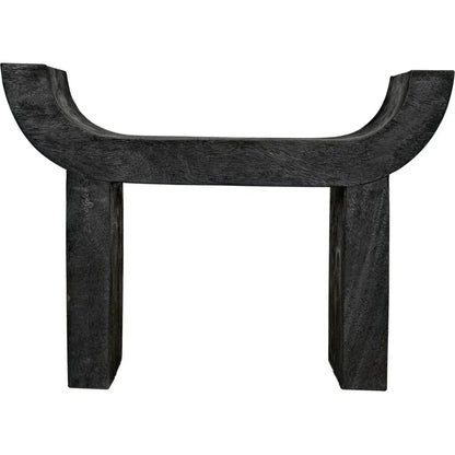 Kazuo Stool Black Wood Footstool - LOOMLAN - Noir - Poufs and Stools