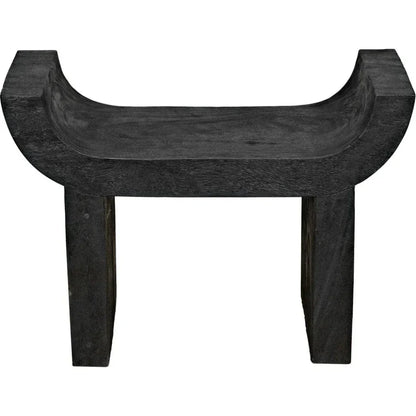 Kazuo Stool Black Wood Footstool - LOOMLAN - Noir - Poufs and Stools