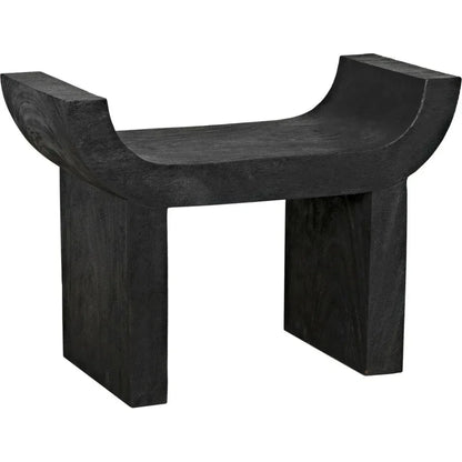 Kazuo Stool Black Wood Footstool - LOOMLAN - Noir - Poufs and Stools