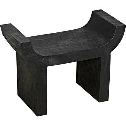 Kazuo Stool Black Wood Footstool - LOOMLAN - Noir - Poufs and Stools
