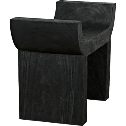 Kazuo Stool Black Wood Footstool - LOOMLAN - Noir - Poufs and Stools