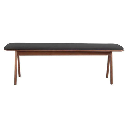 Kazwali Wood Black and Walnut Bench - LOOMLAN - Zuo Modern - Dining Benches
