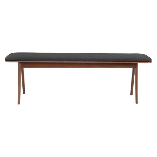 Kazwali Wood Black and Walnut Bench - LOOMLAN - Zuo Modern - Dining Benches