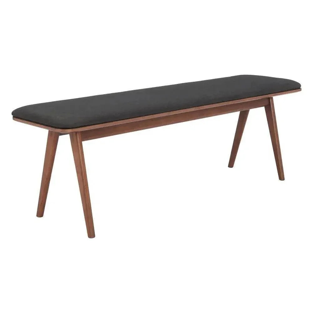 Kazwali Wood Black and Walnut Bench - LOOMLAN - Zuo Modern - Dining Benches