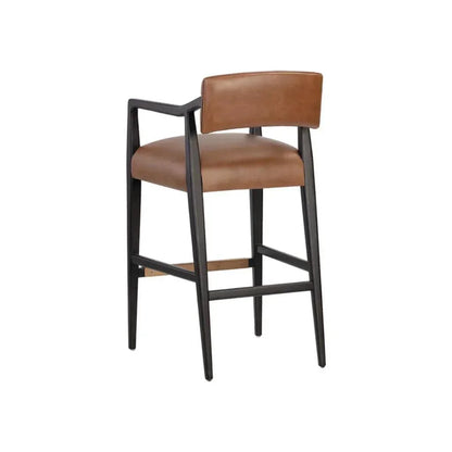 Keagan Leather Barstool - LOOMLAN - SUNPAN - Bar Stools
