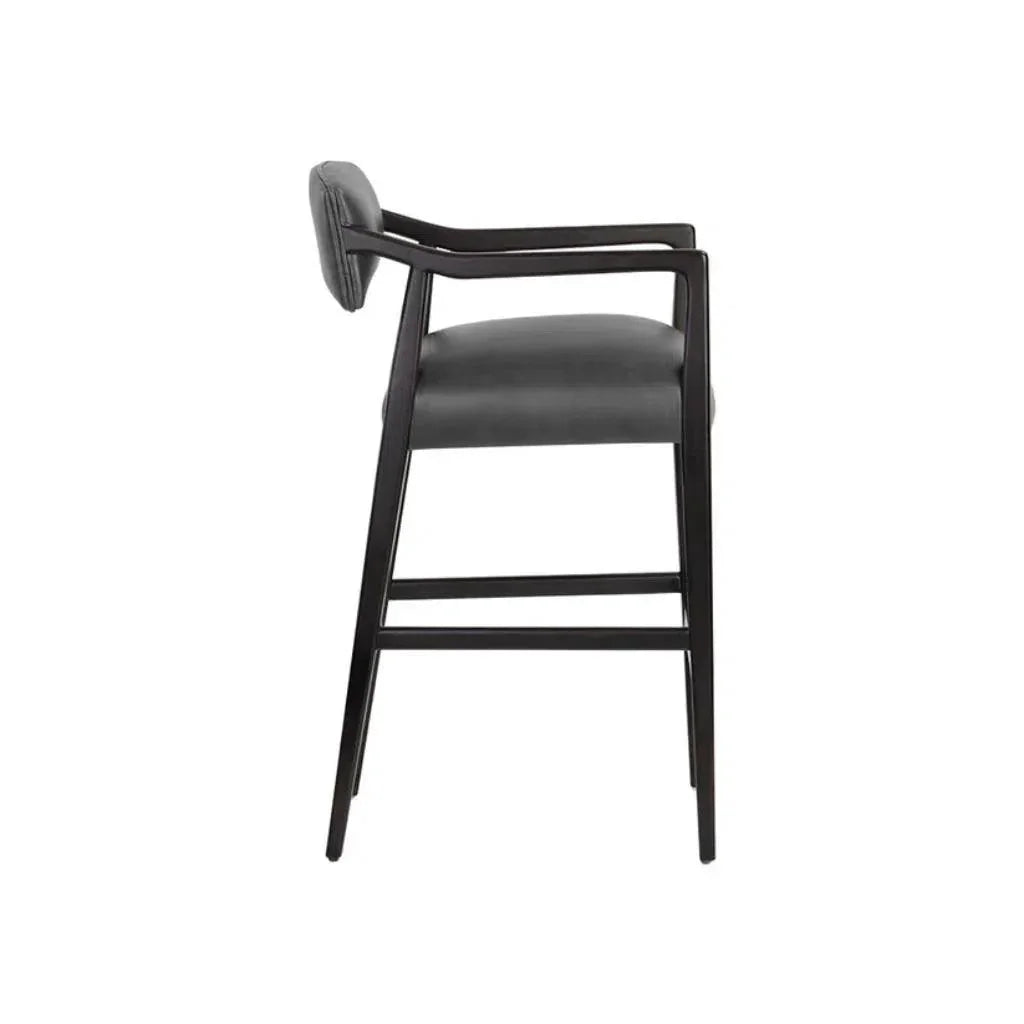 Keagan Leather Barstool - LOOMLAN - SUNPAN - Bar Stools