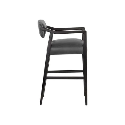Keagan Leather Barstool - LOOMLAN - SUNPAN - Bar Stools