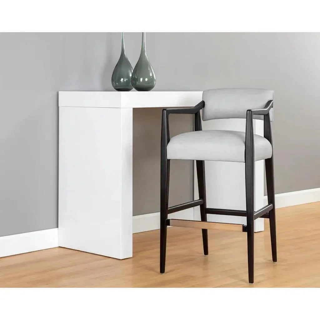 Keagan Leather Barstool - LOOMLAN - SUNPAN - Bar Stools