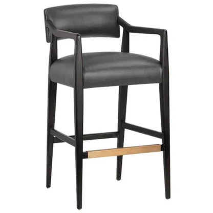 Keagan Leather Barstool - LOOMLAN - SUNPAN - Bar Stools