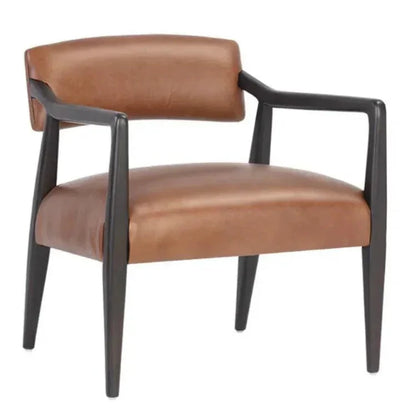 Keagan Leather Lounge Chair - LOOMLAN - SUNPAN - Accent Chairs