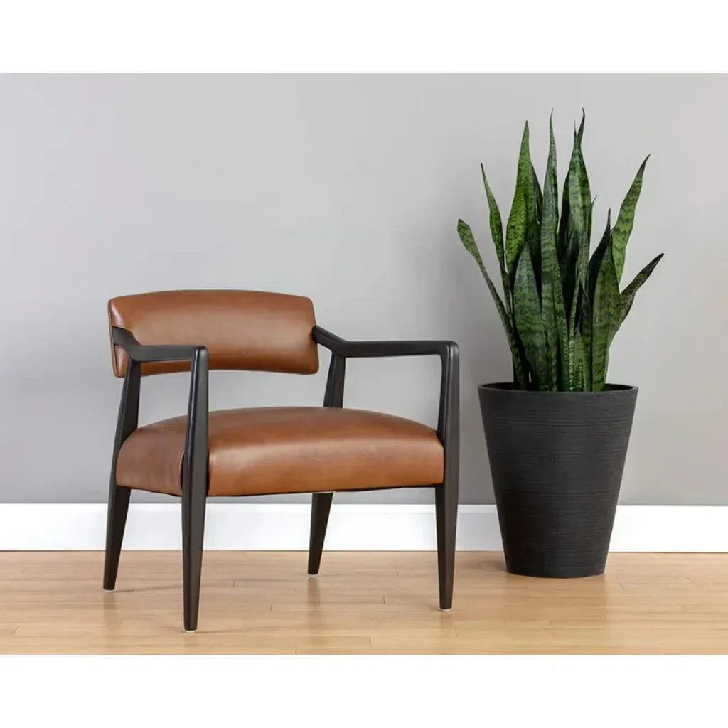 Keagan Leather Lounge Chair - LOOMLAN - SUNPAN - Accent Chairs