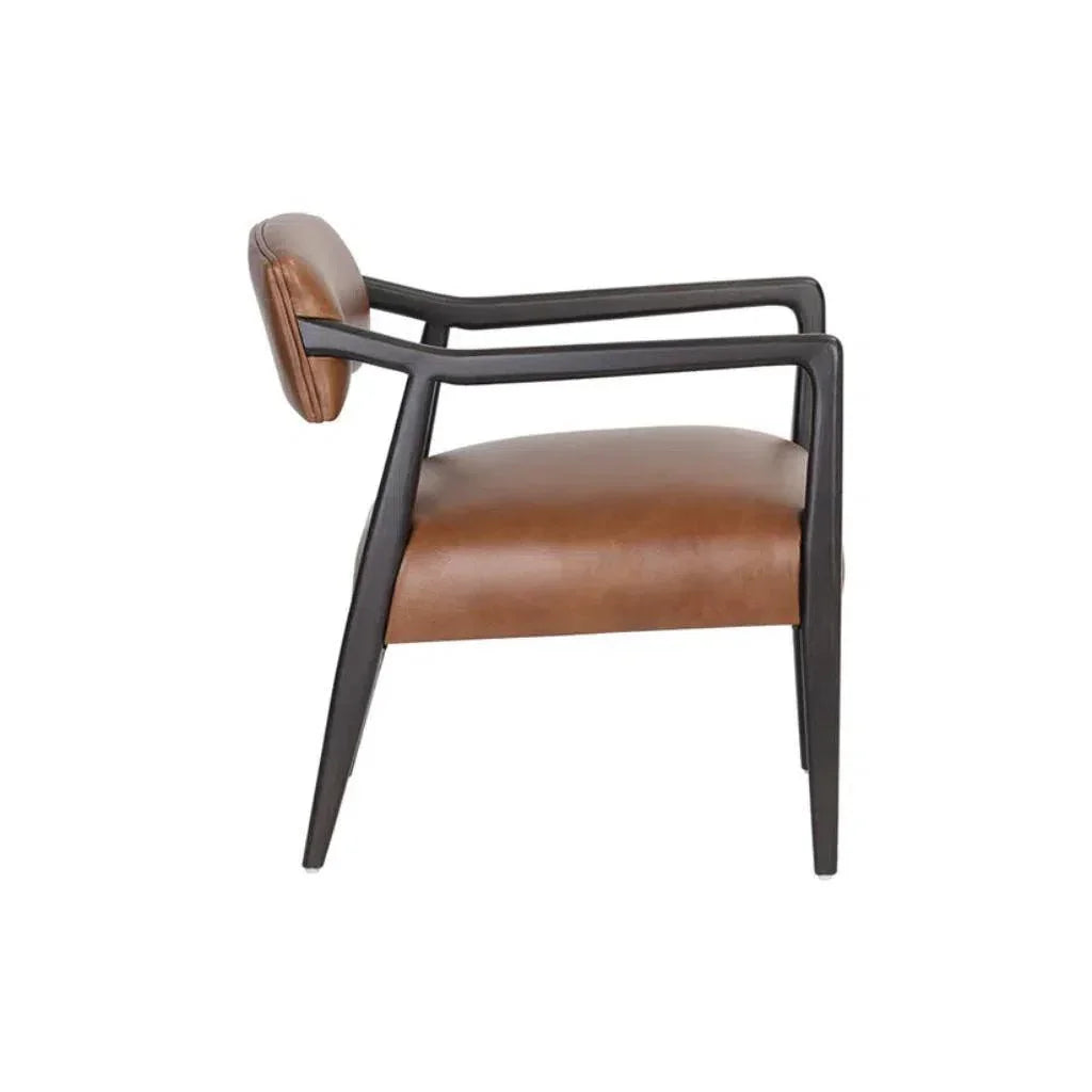 Keagan Leather Lounge Chair - LOOMLAN - SUNPAN - Accent Chairs