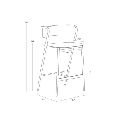 Keanu Powder Coated Iron Counter Stool - LOOMLAN - SUNPAN - Counter Stools