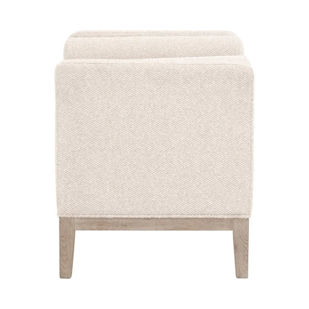 Keaton Cream Fabric Accent Stool - LOOMLAN - Essentials For Living - Poufs and Stools