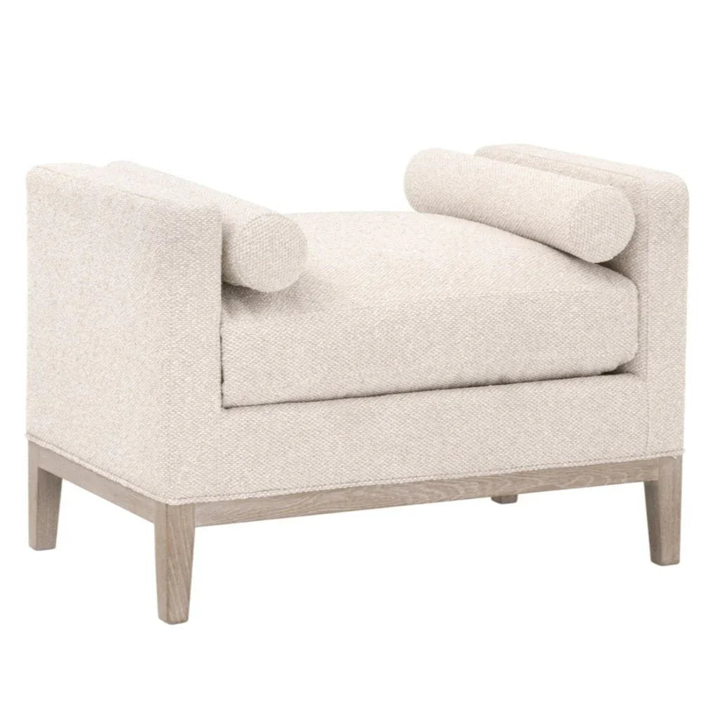 Keaton Cream Fabric Accent Stool - LOOMLAN - Essentials For Living - Poufs and Stools