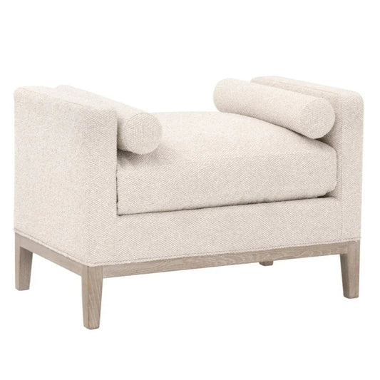 Keaton Cream Fabric Accent Stool - LOOMLAN - Essentials For Living - Poufs and Stools