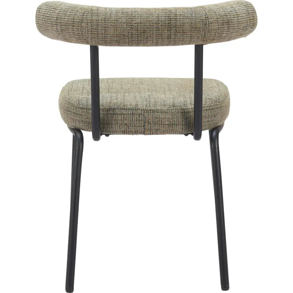 Kede Black Steel Green Tweed Dining Chair 2PC - LOOMLAN - Zuo Modern - Dining Chairs