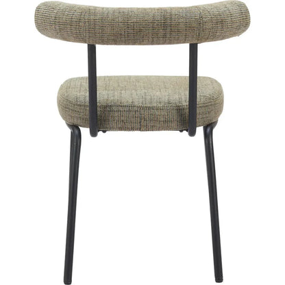 Kede Black Steel Green Tweed Dining Chair 2PC - LOOMLAN - Zuo Modern - Dining Chairs