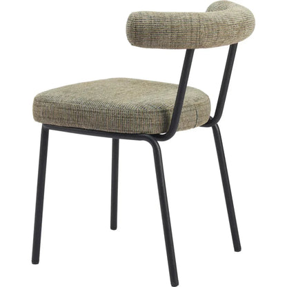 Kede Black Steel Green Tweed Dining Chair 2PC - LOOMLAN - Zuo Modern - Dining Chairs
