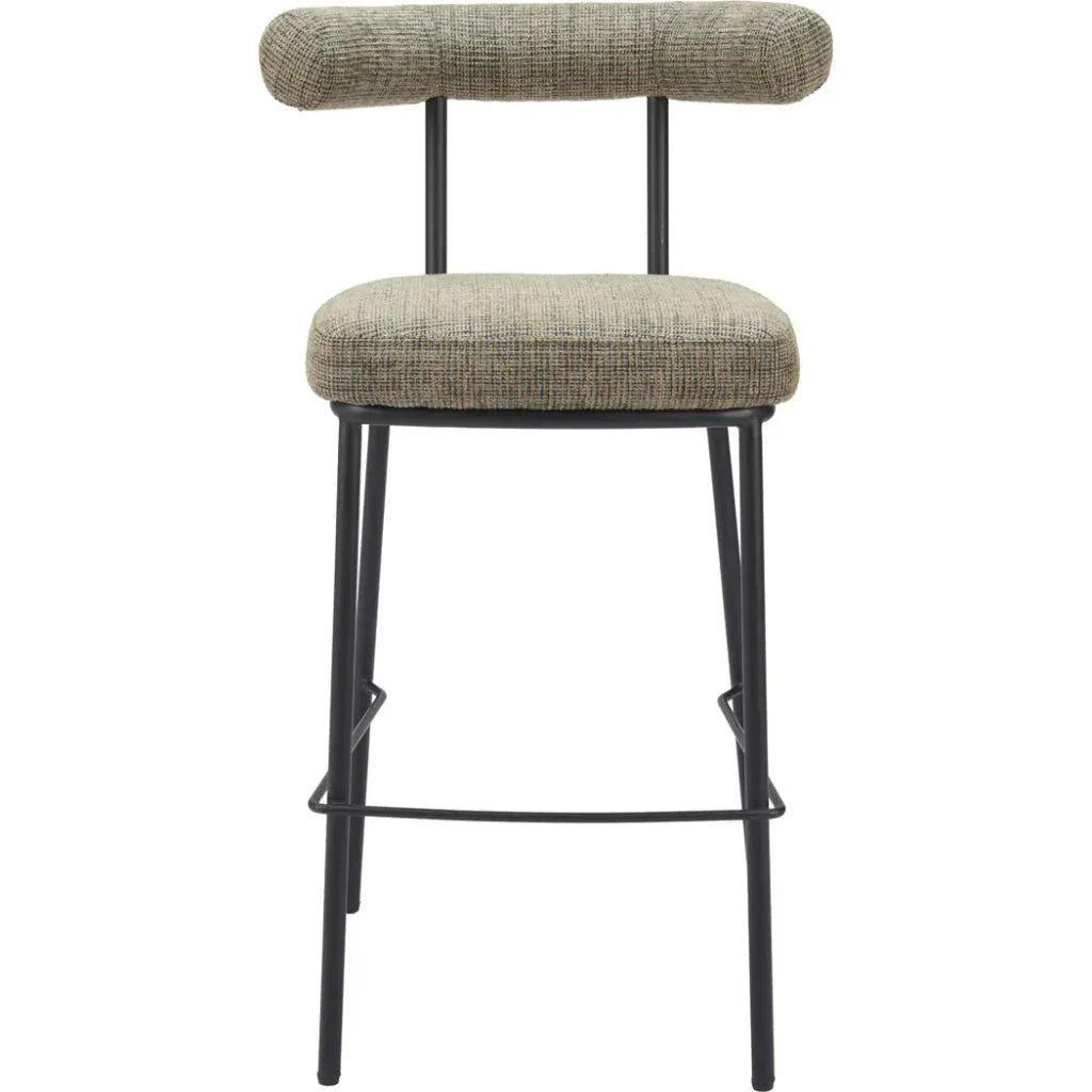 Kede Steel Green Tweed Barstool - LOOMLAN - Zuo Modern - Bar Stools