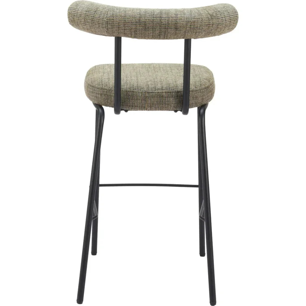 Kede Steel Green Tweed Barstool - LOOMLAN - Zuo Modern - Bar Stools