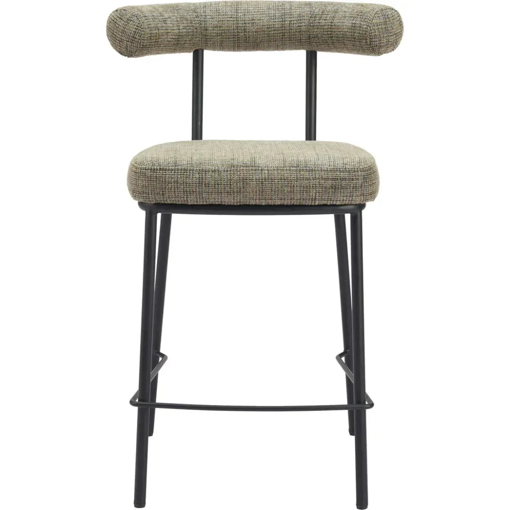 Kede Steel Green Tweed Counter Stool - LOOMLAN - Zuo Modern - Counter Stools