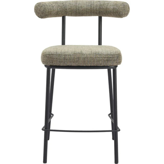 Kede Steel Green Tweed Counter Stool - LOOMLAN - Zuo Modern - Counter Stools