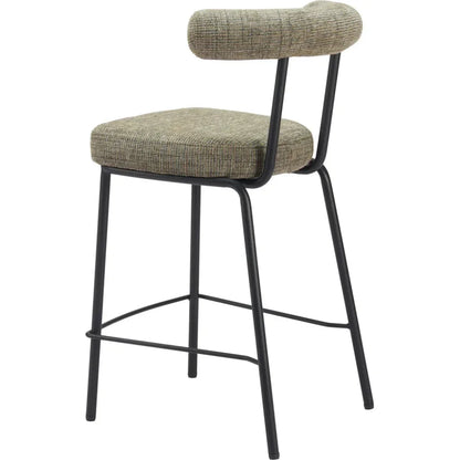 Kede Steel Green Tweed Counter Stool - LOOMLAN - Zuo Modern - Counter Stools