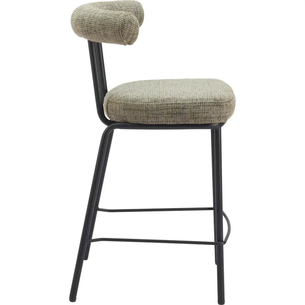 Kede Steel Green Tweed Counter Stool - LOOMLAN - Zuo Modern - Counter Stools
