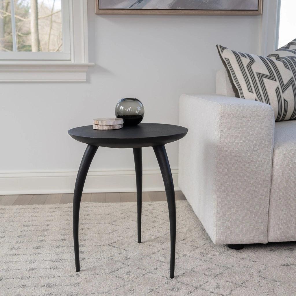 Keel Aluminum Round End Table - LOOMLAN - Urbia - Side Tables
