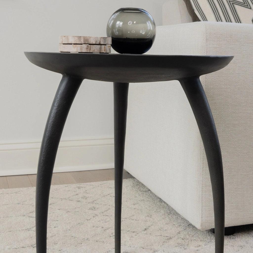 Keel Aluminum Round End Table - LOOMLAN - Urbia - Side Tables